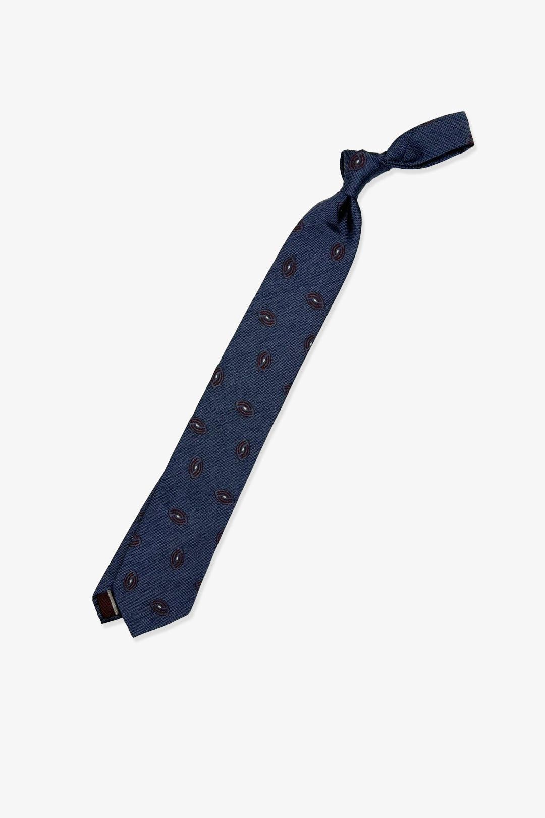 Blue Brown Pattern Vintage Silk Tie