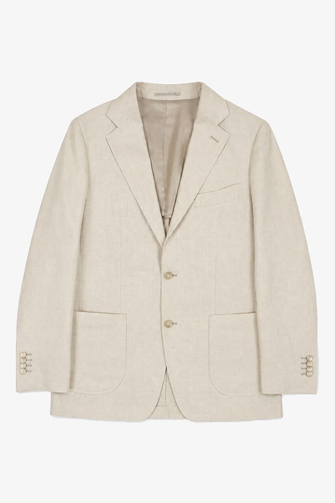 Sand Linen Single Breasted Suit Jacket