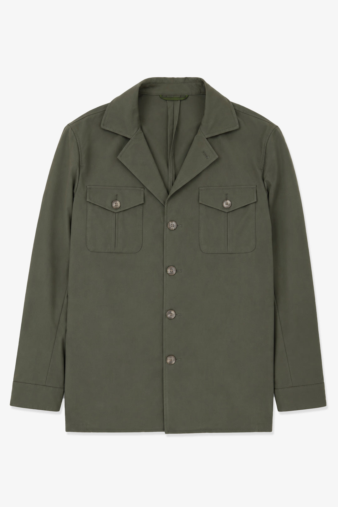 Soft Olive Water-repellent Technical Shirt Jacket