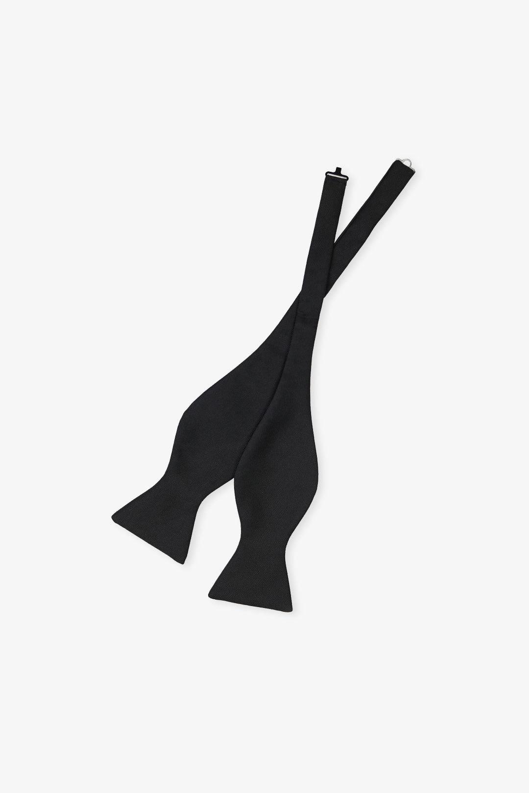 Black Satin Self Tied Bow Tie