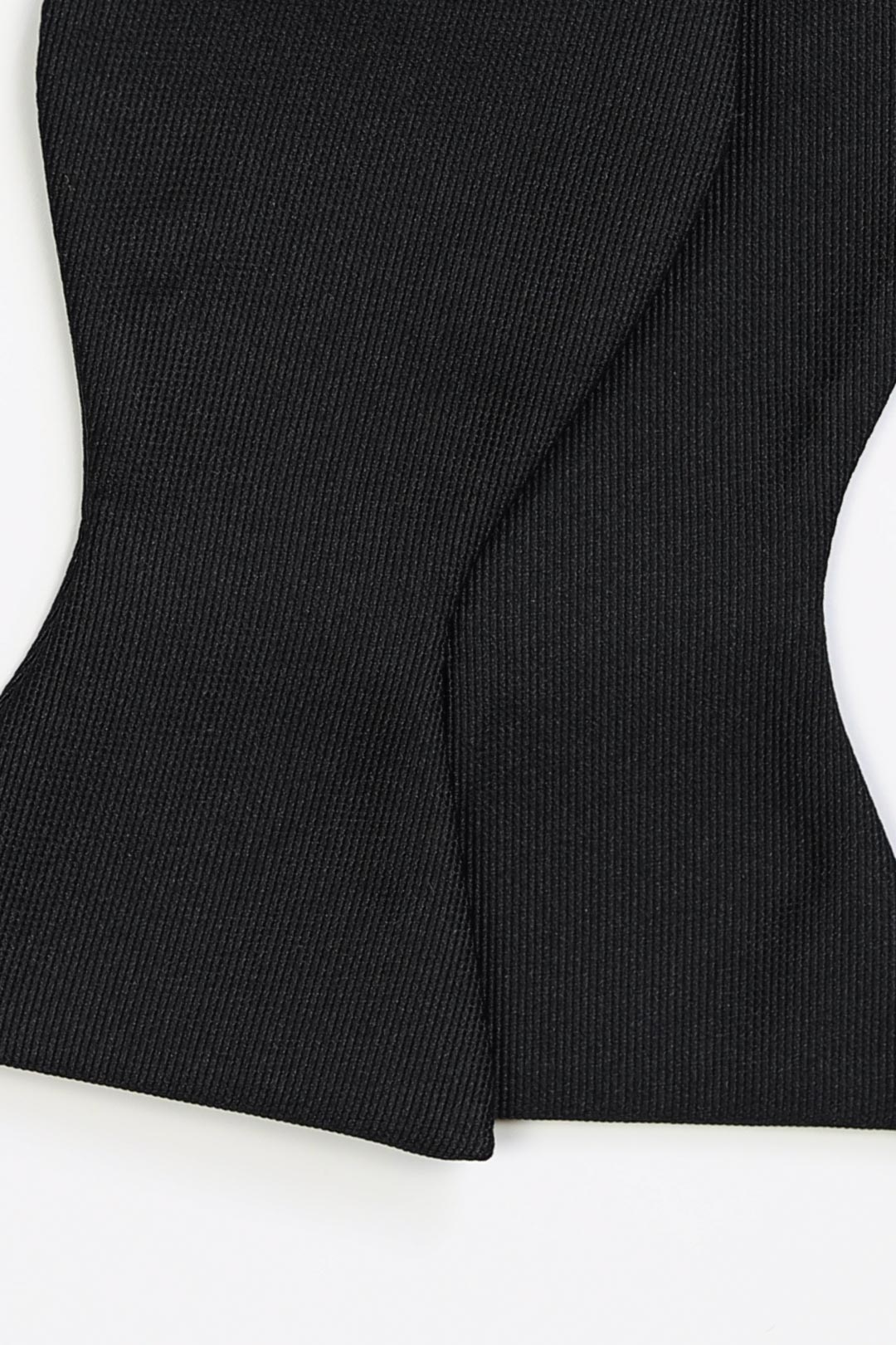 Black Ribbed Silk Self Tied Bow Tie