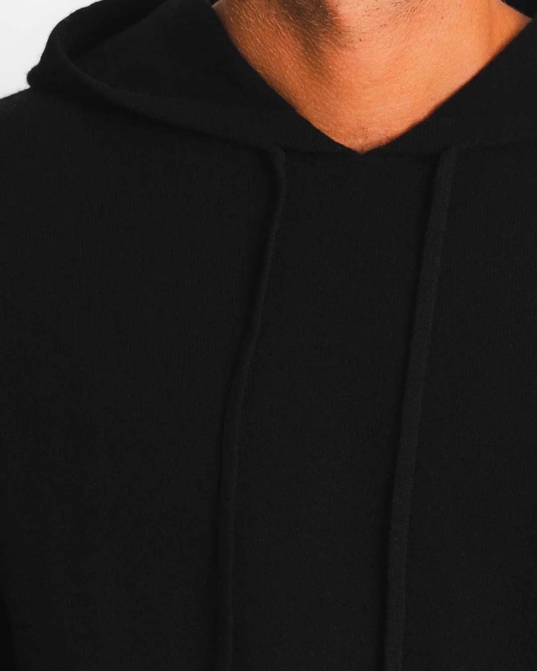 Black Wool Cashmere Hoodie
