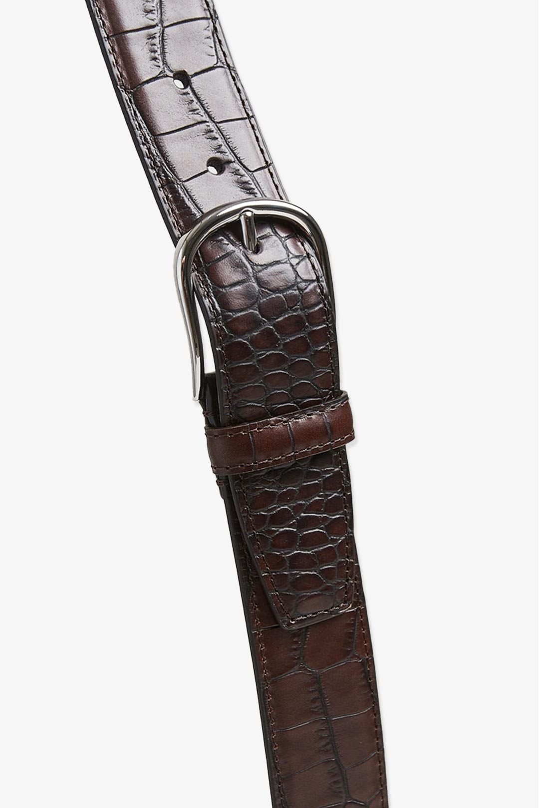 Brown Embossed Leather Belt