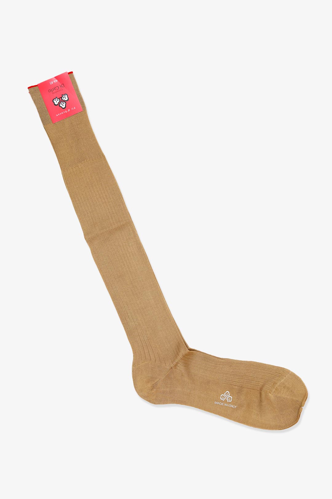 Camel Cotton Ribbed Over The Calf Socks