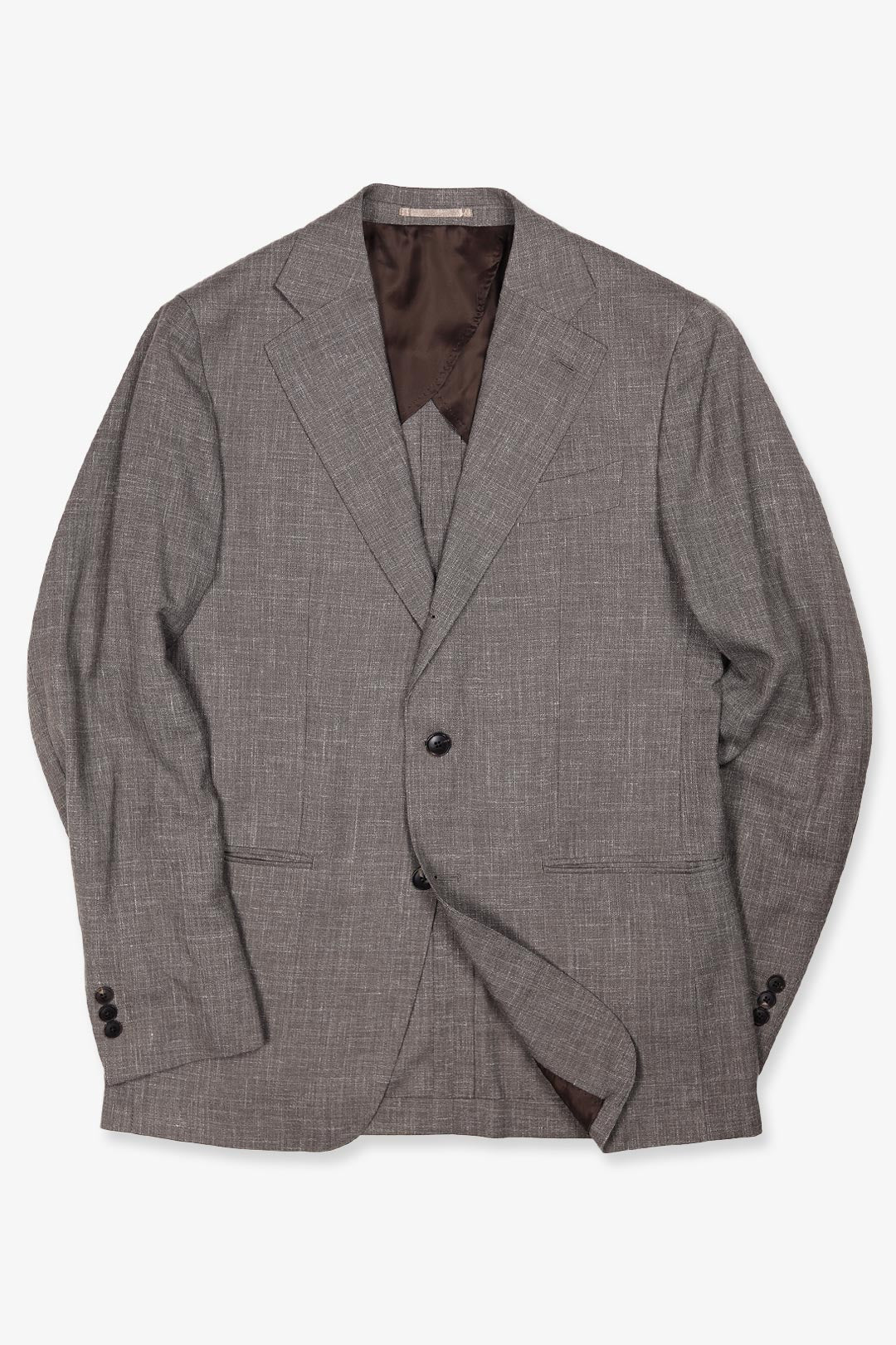 Cappuccino Brown Wool Silk Linen Suit Jacket