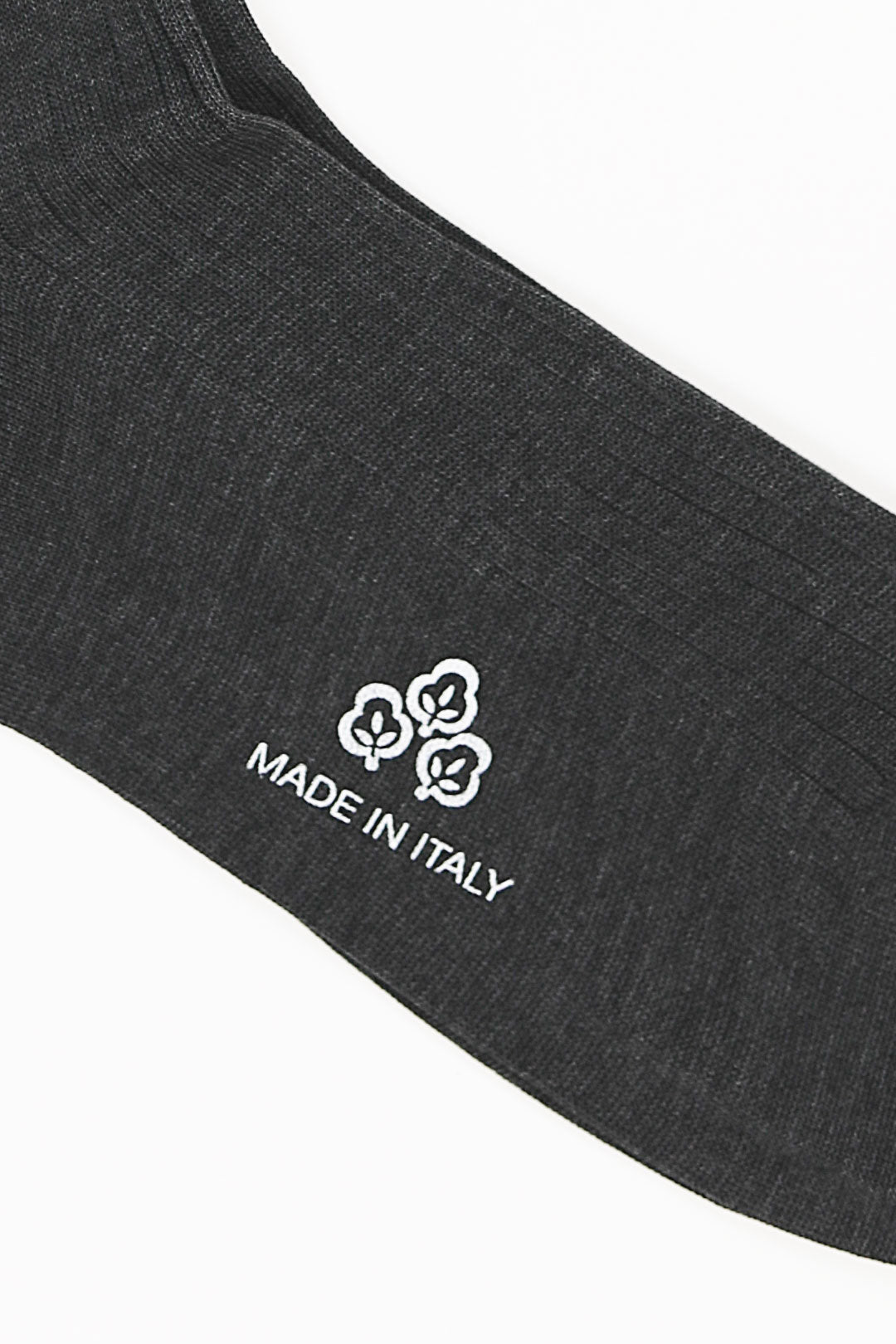 Charcoal Cotton Ribbed Over The Calf Socks
