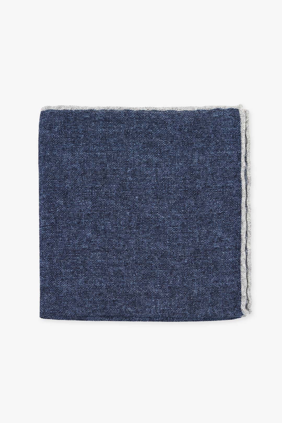 Dark Denim Blue Wool Pocket Square