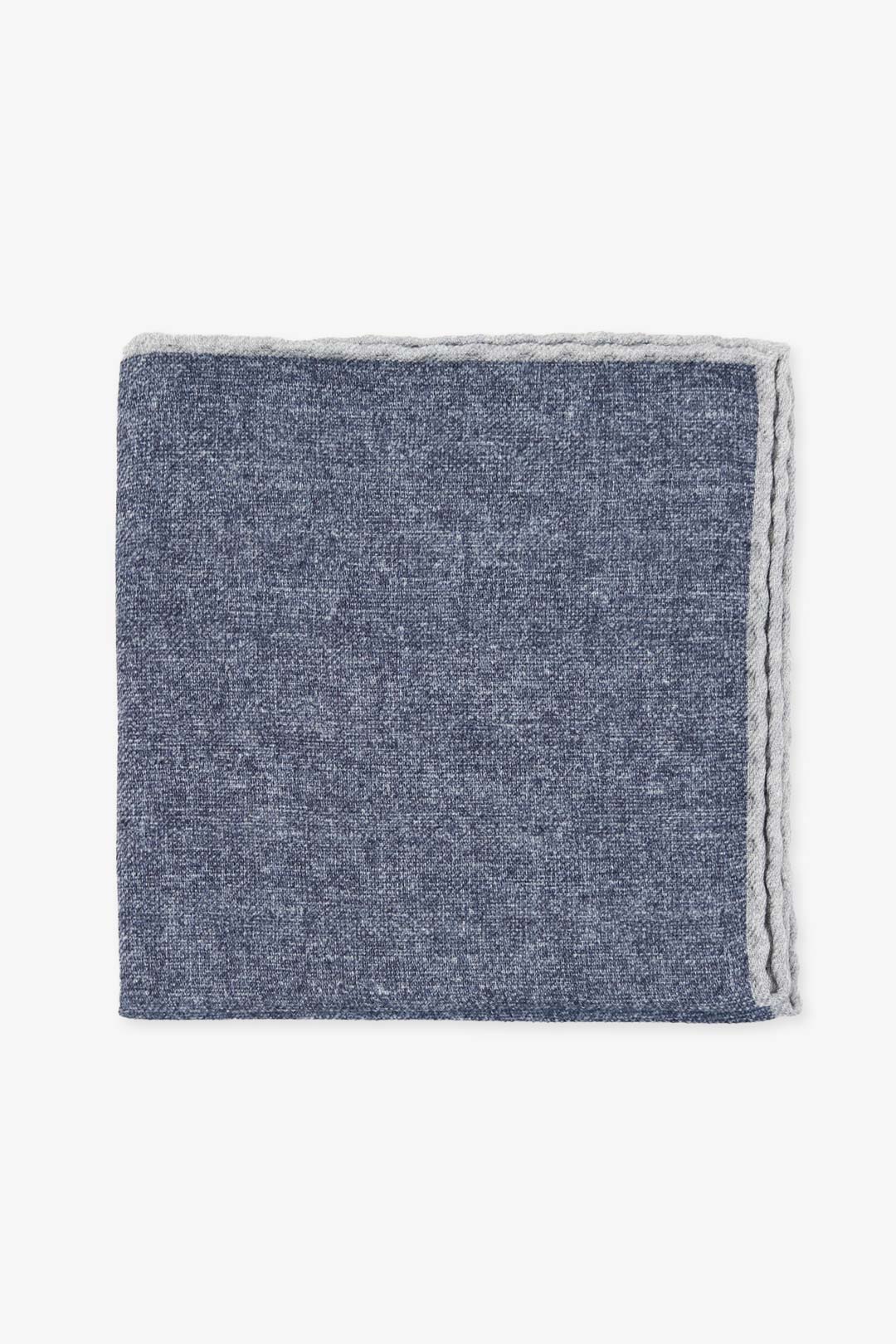 Denim Blue Wool Pocket Square
