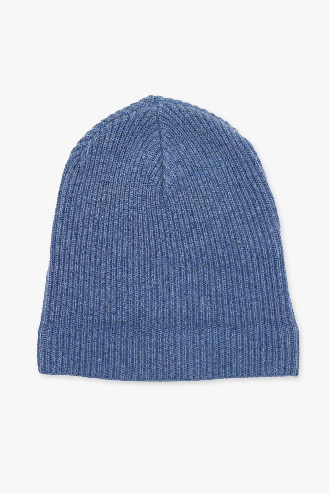 Denim Rib Knitted Pure Cashmere Beanie
