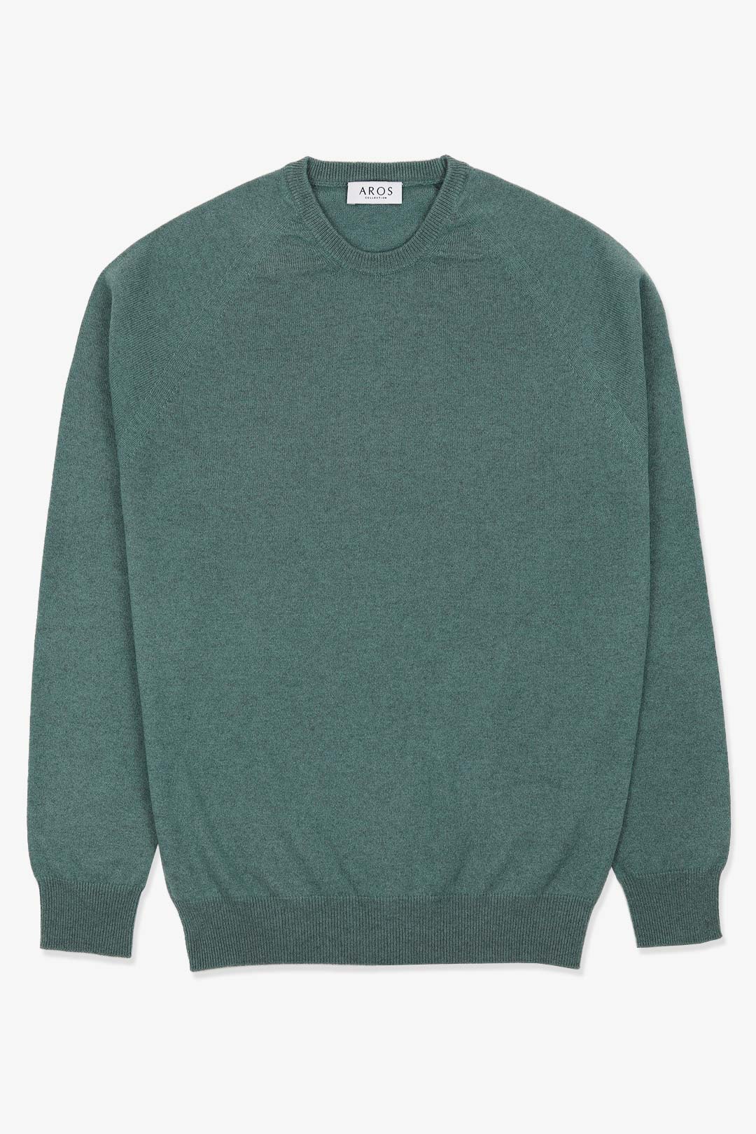 Emerald Green Pure Cashmere Crewneck Sweater