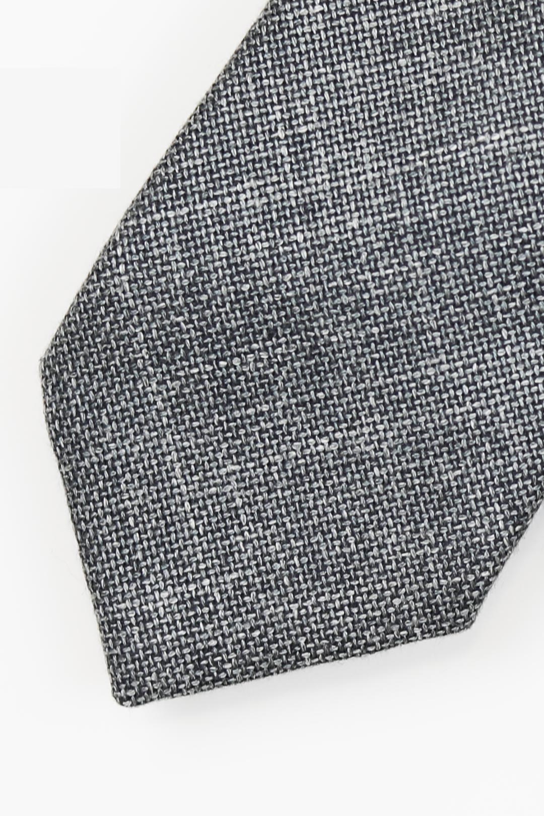 Grey Heavy Wool Silk Linen Tie
