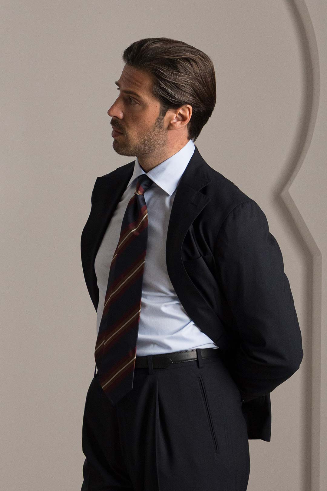 Midnight Blue Single Breasted Featherlight Wool Suit Trouser