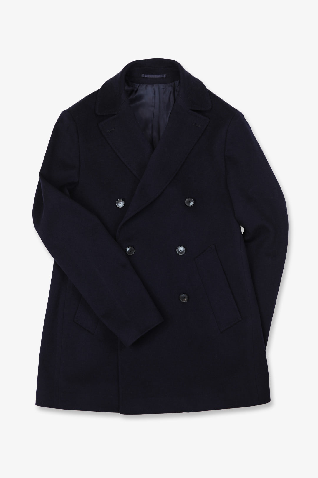 Navy Water‐repellent Wool Pea Coat