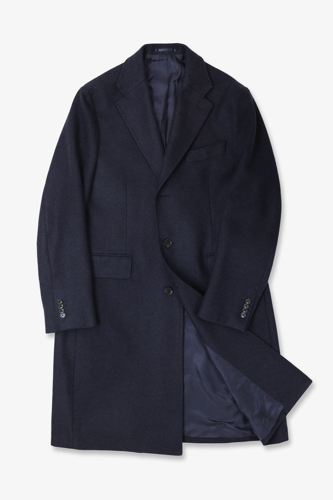 Navy Merino Wool Coat