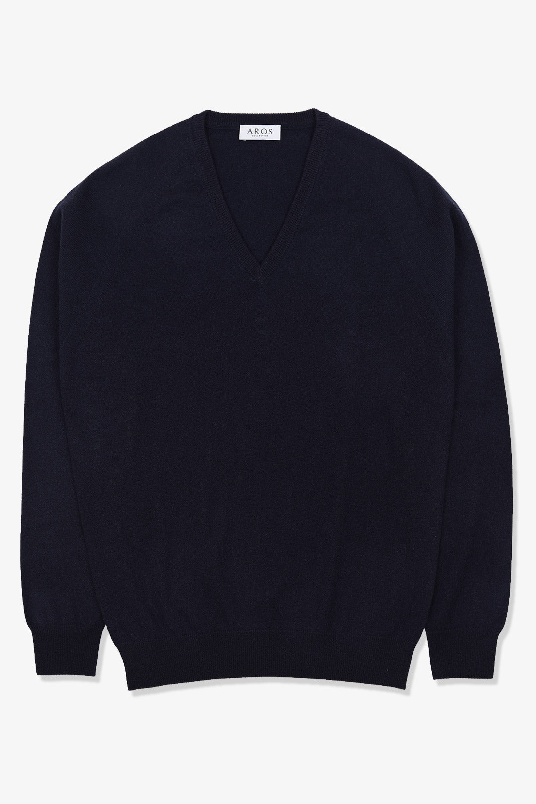 Navy Pure Cashmere V-neck Sweater