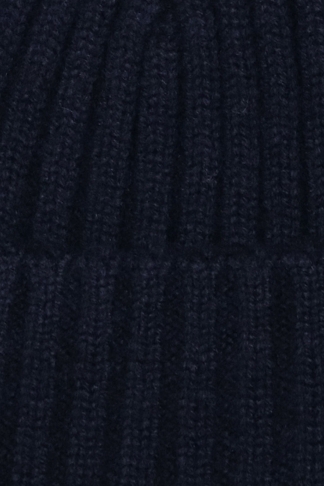 Navy Rib Knitted Heavy Cashmere Beanie