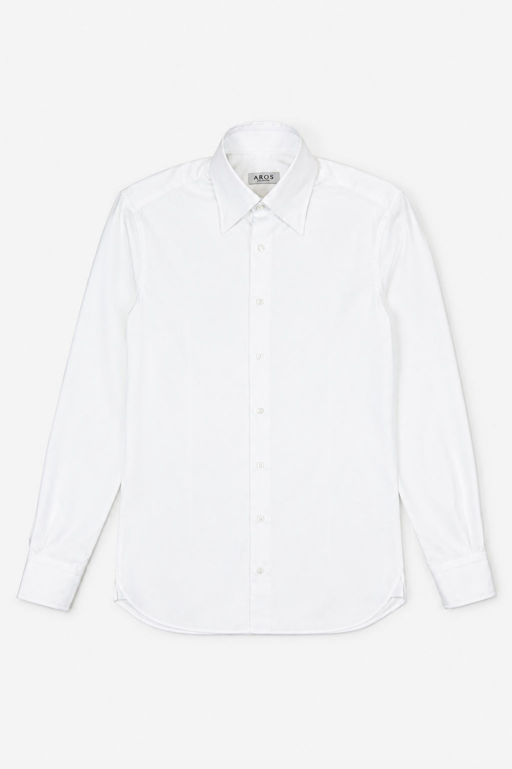 White Hidden Button Down Shirt