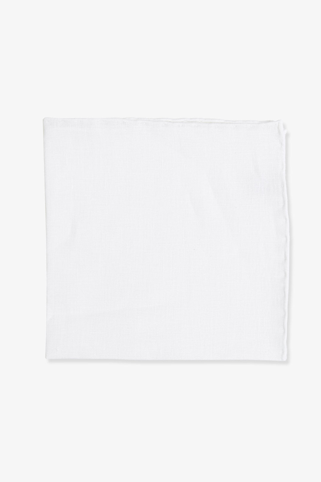 White Pure Linen Hand-rolled Pocket Square
