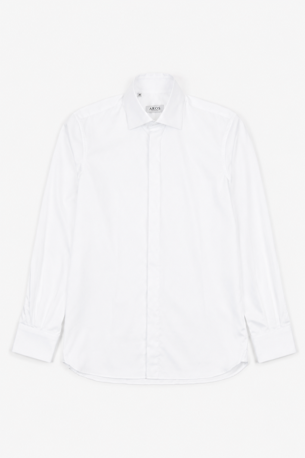 White Semi-cutaway Double Cuff Shirt